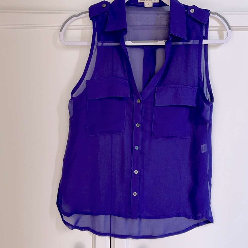 Double Zero blouse - size small NWOT in sheer purple 💜